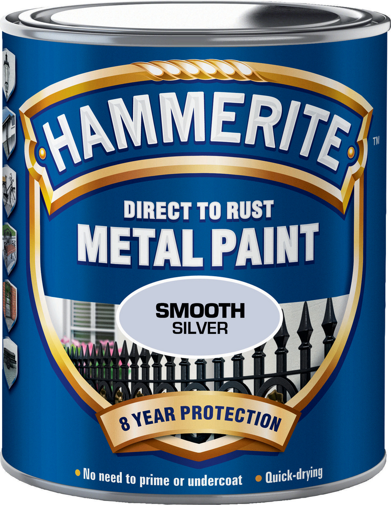 Hammerite Hammarlack - Smooth Silver 750 ml - Rostskyddsfärg / Metallf