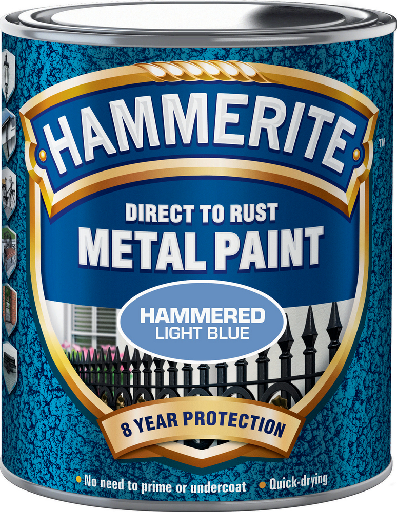Hammerite Hammarlack - Hammered Ljusblå 750 ml - Rostskyddsfärg / Meta