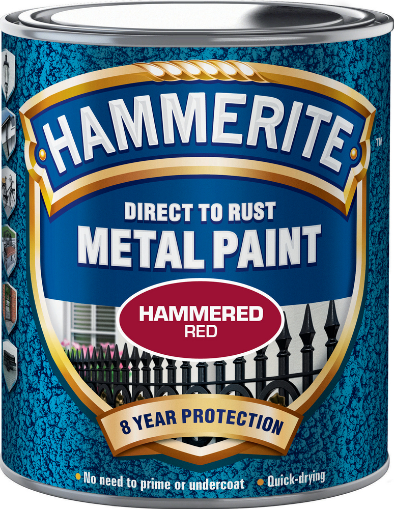 Hammerite Hammarlack - Hammered Röd 250 ml - Rostskyddsfärg / Metallfä