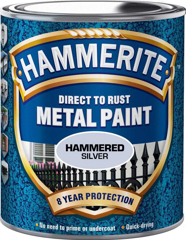 Hammerite Hammarlack - Hammered Silver 750 ml - Rostskyddsfärg / Metallfärg