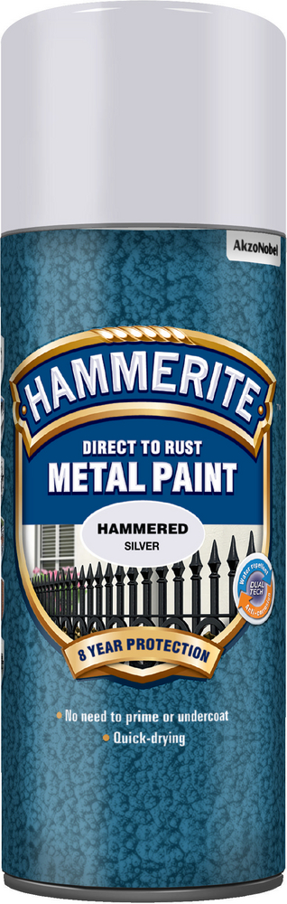 Hammerite Hammarlack - Hammered Silver 400 ml - Rostskyddsfärg / Metallfärg