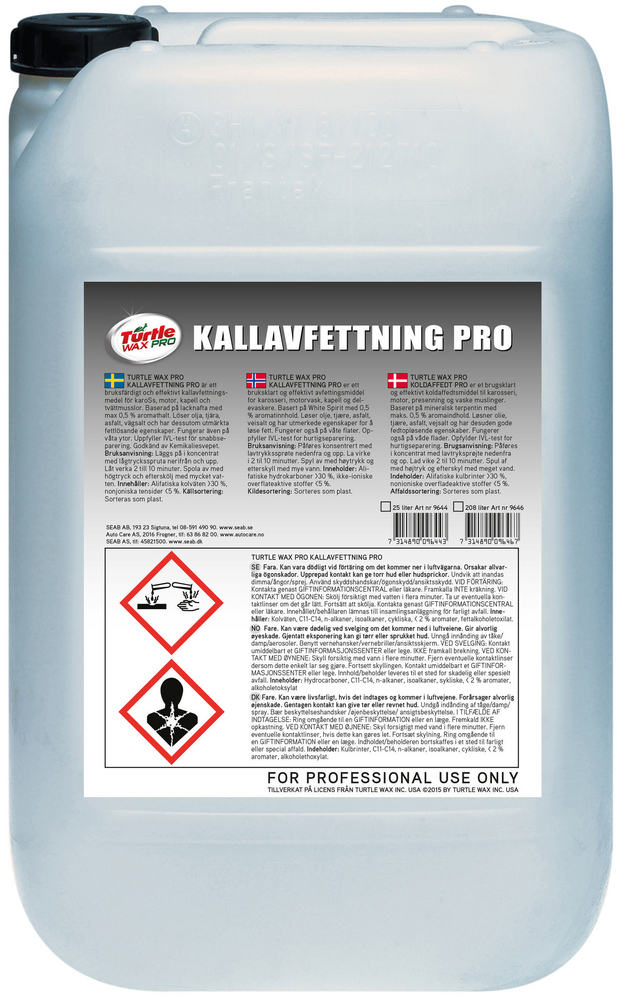 Turtle Wax Pro - Kallavfettning Dunk 25 l