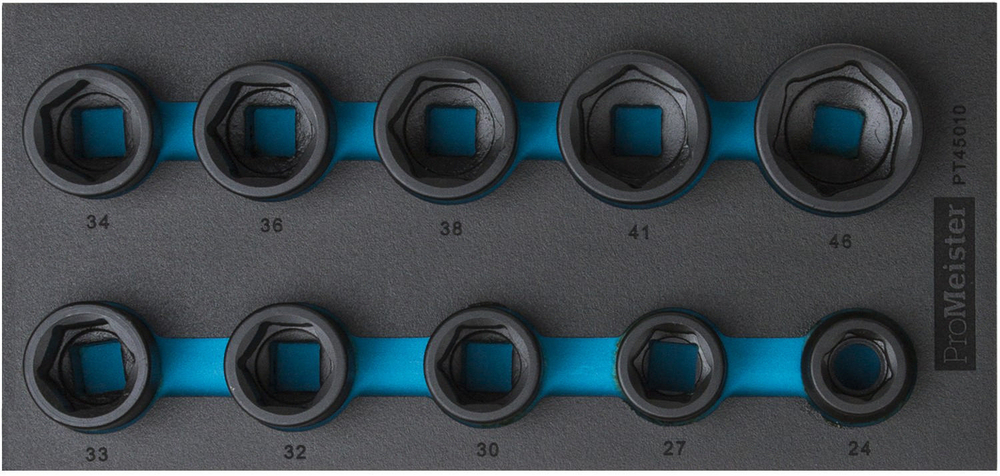 Hylssats 3/4" Kraft 24-46mm 10-Delar