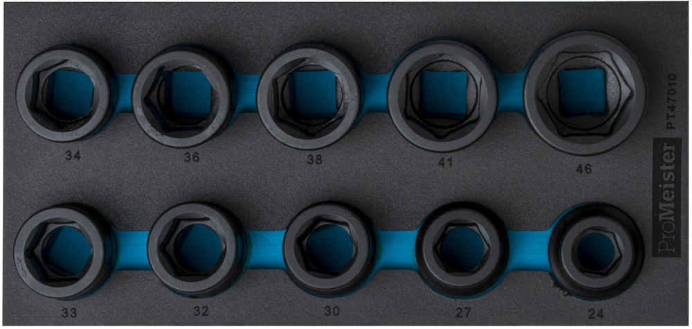Hylssats 1" Kraft 6-Kant 24-46mm 10-Delar