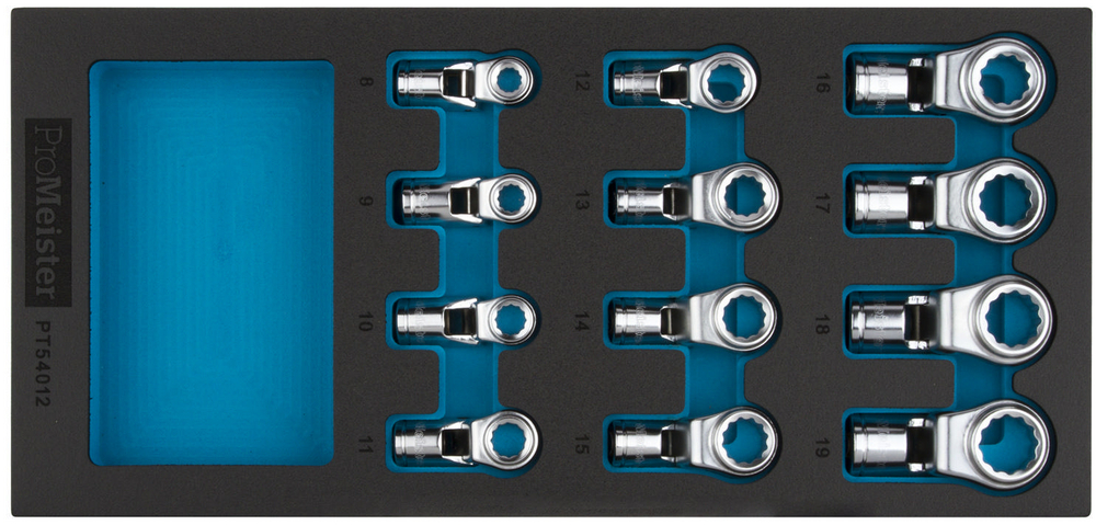Ringnyckelsats 3/8" Med Led 8-19mm 12-Delar