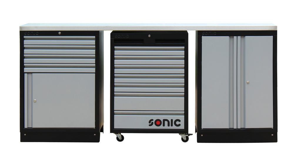 Förvaringsmodul MSS 2193mm med bänkskiva i rostfritt stål