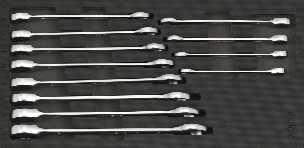 Ringspärrnyckelsats Rak 12-Kant SFS 1/3 12 Dela Sonic