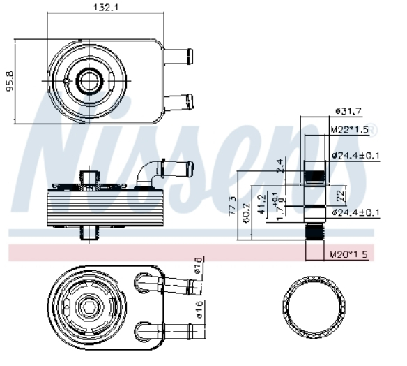 Alternativ bild 0 för Oljekylare Nissens