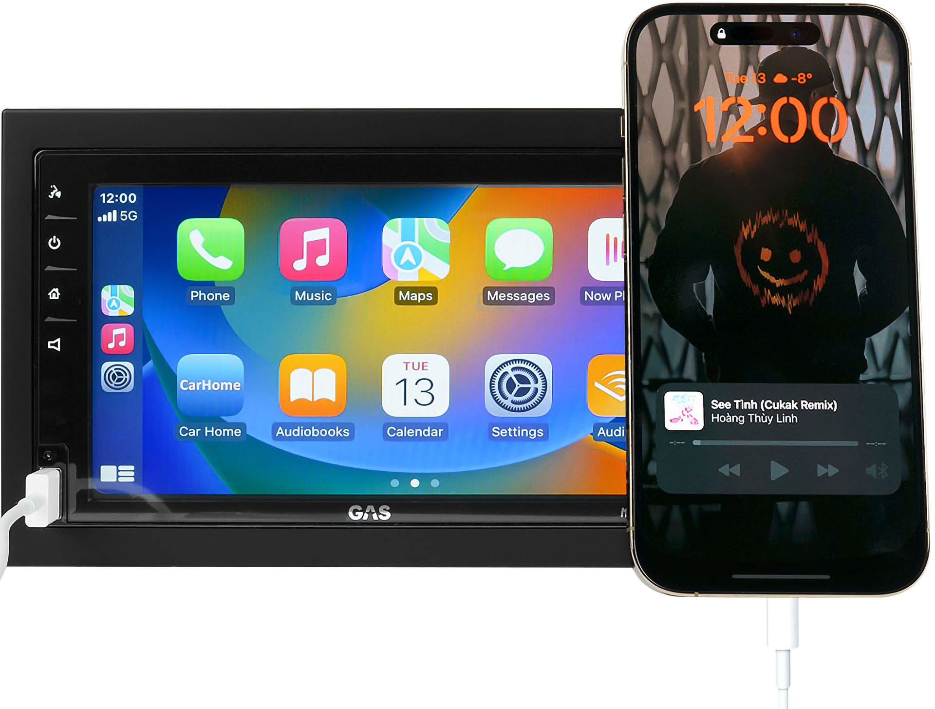 GAS MAX MV250-BTD, bilstereo med Apple CarPlay, Bluetooth, handsfree o