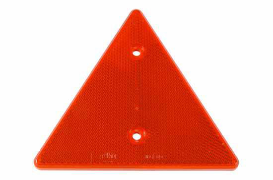 Triangelreflex röd 136x156mm med hål 6,2mm Ø Hella