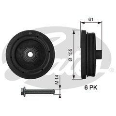 Alternativ bild 0 för Vevaxelremskiva Gates