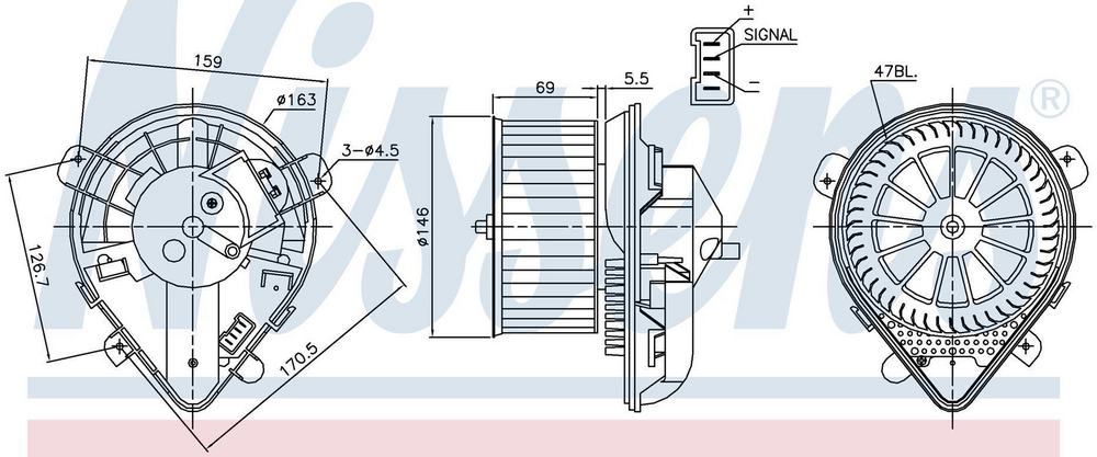Alternativ bild 0 för Kupéfläkt Nissens