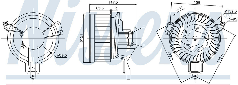 Alternativ bild 0 för Kupéfläkt Nissens