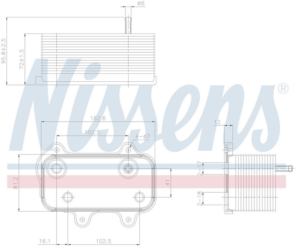 Alternativ bild 0 för Oljekylare Nissens