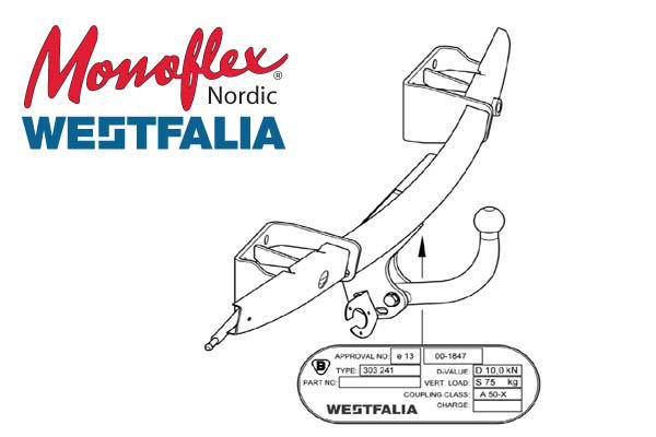 Alternativ bild 0 för Westfalia Dragkrok med fast kula