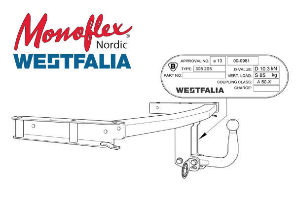 Alternativ bild 0 för Westfalia Dragkrok med fast kula