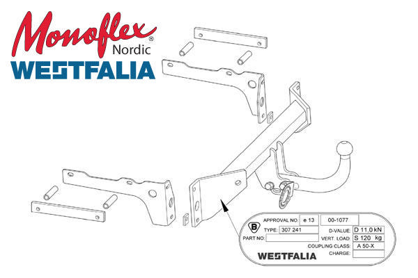 Westfalia Dragkrok med fast kula