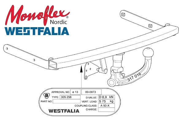 Alternativ bild 0 för Westfalia Dragkrok med fast kula