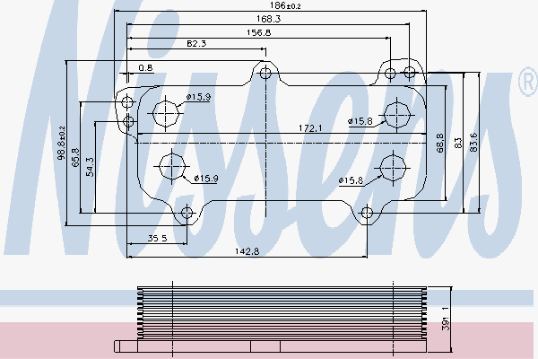 Alternativ bild 0 för Oljekylare Nissens