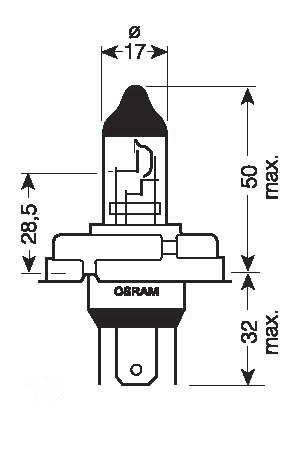 Osram Original - Glödlampa R2 45/40W 12 V 1-pack