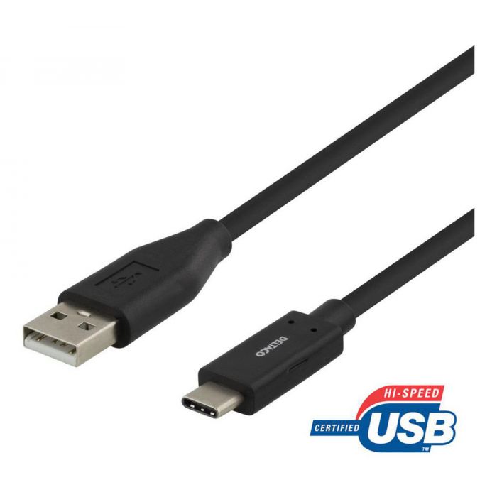 Huvudbild för Laddkabel USB-C till USB-A Deltaco