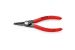 Precisionslåsringstång för innerringar i borrhål med plastöverdrag som ger säkert grepp grå, försedd med korrosionsskydd 180 mm Knipex