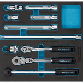 Hylsnyckeltillbehör 1/2" 10-Delar ProMeister