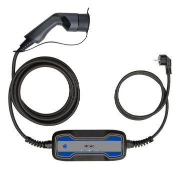 Deltaco e-Charge Laddkabel e-Charge 1,8 kW Mode 2 Schuko till Typ2, 6-8A,  4+1m 1,8 kW Schuko - Typ2 1-FAS 6 A/8 A, 4 m/1 m