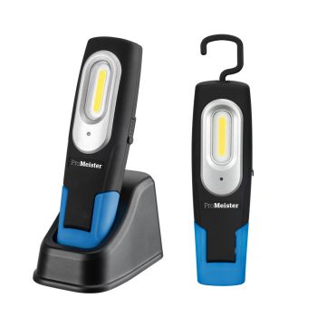 Handlampa Cob Led Med Laddstation, Magnet & Krok ProMeister
