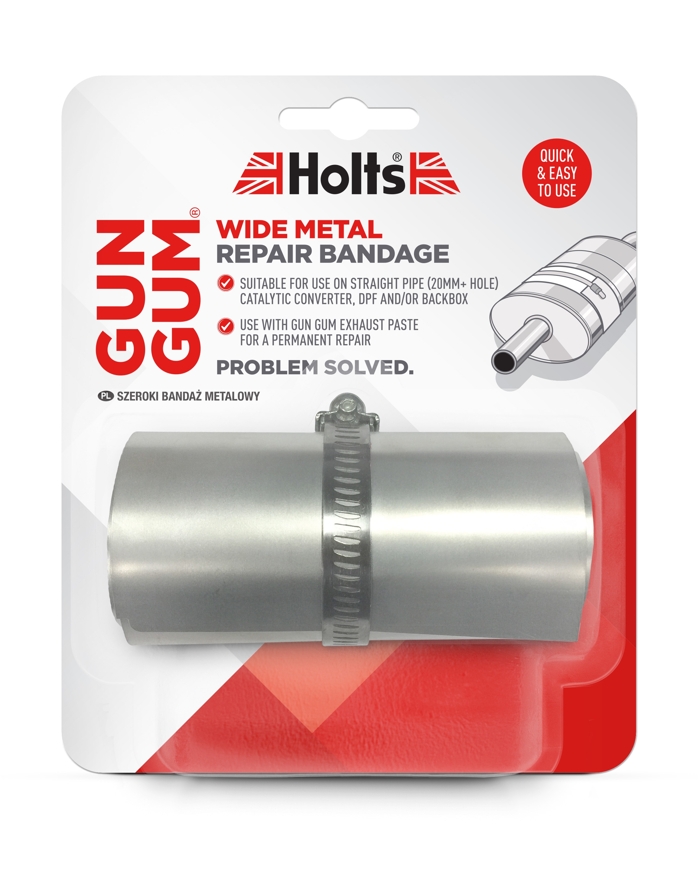 HOLTS Gum Gum Wide Metal - Ljuddämparbandage