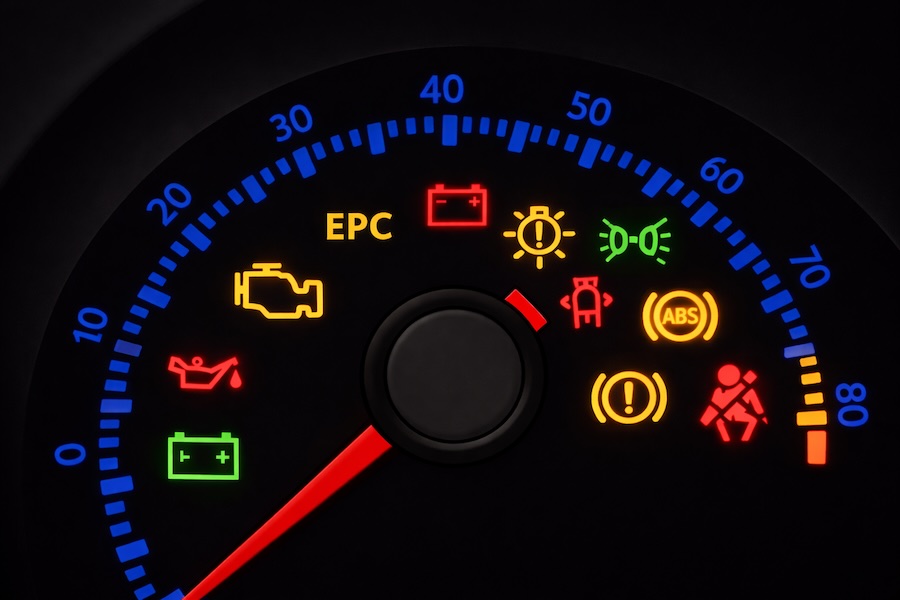 Varningslampor i bilen